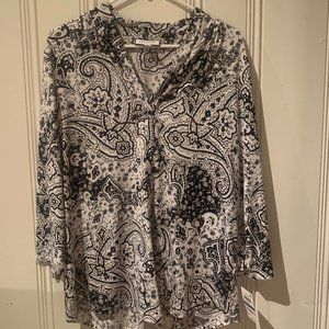 Black and White Paisley Blouse